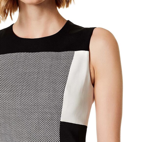Karen Millen Modern Colorblock Sheath Dress Size 8 Abstract Print Black White - Picture 5 of 10